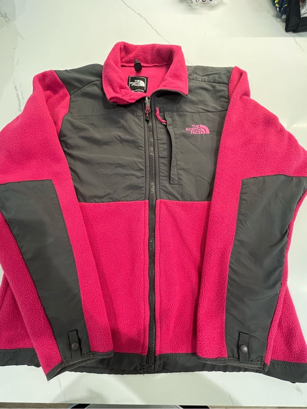 The North Face Black and Hot Pink Puffer Jacket Large (women)